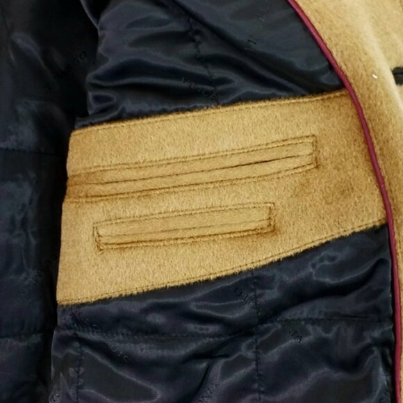 Vince Camuto Melton Camel Wool Blend Button Front Classic Car Coat - Picture 13 of 16